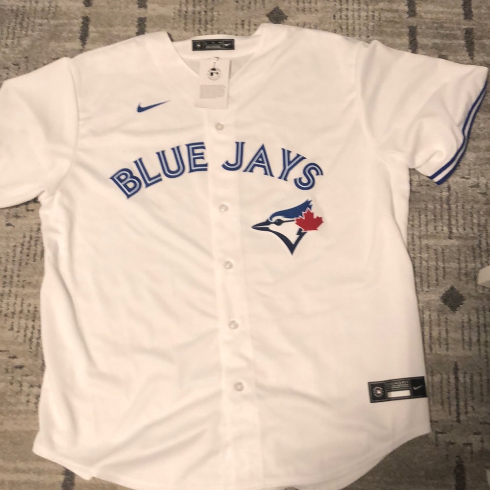 This is a Nike mlb- Blue Jays jersey.